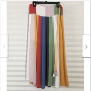 BANJARA Peasant Boho Style Vicose Color Block Stretch Waist Band Skirt